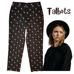 TALBOTS Black Dragonfly Side Zip Lined Dress Pants - Women's 10